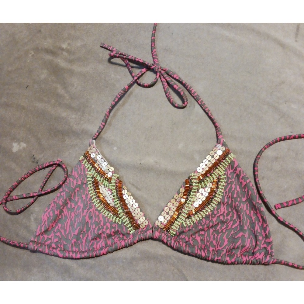 Victoria's Secret Swim Sequined I Bikini Top, Size Small